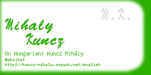 mihaly kuncz business card